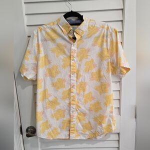 Crown & Ivy White and Yellow Floral Button Down Shirt